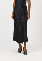 Guess Anastasia Long Satin Skirt - Jet Black