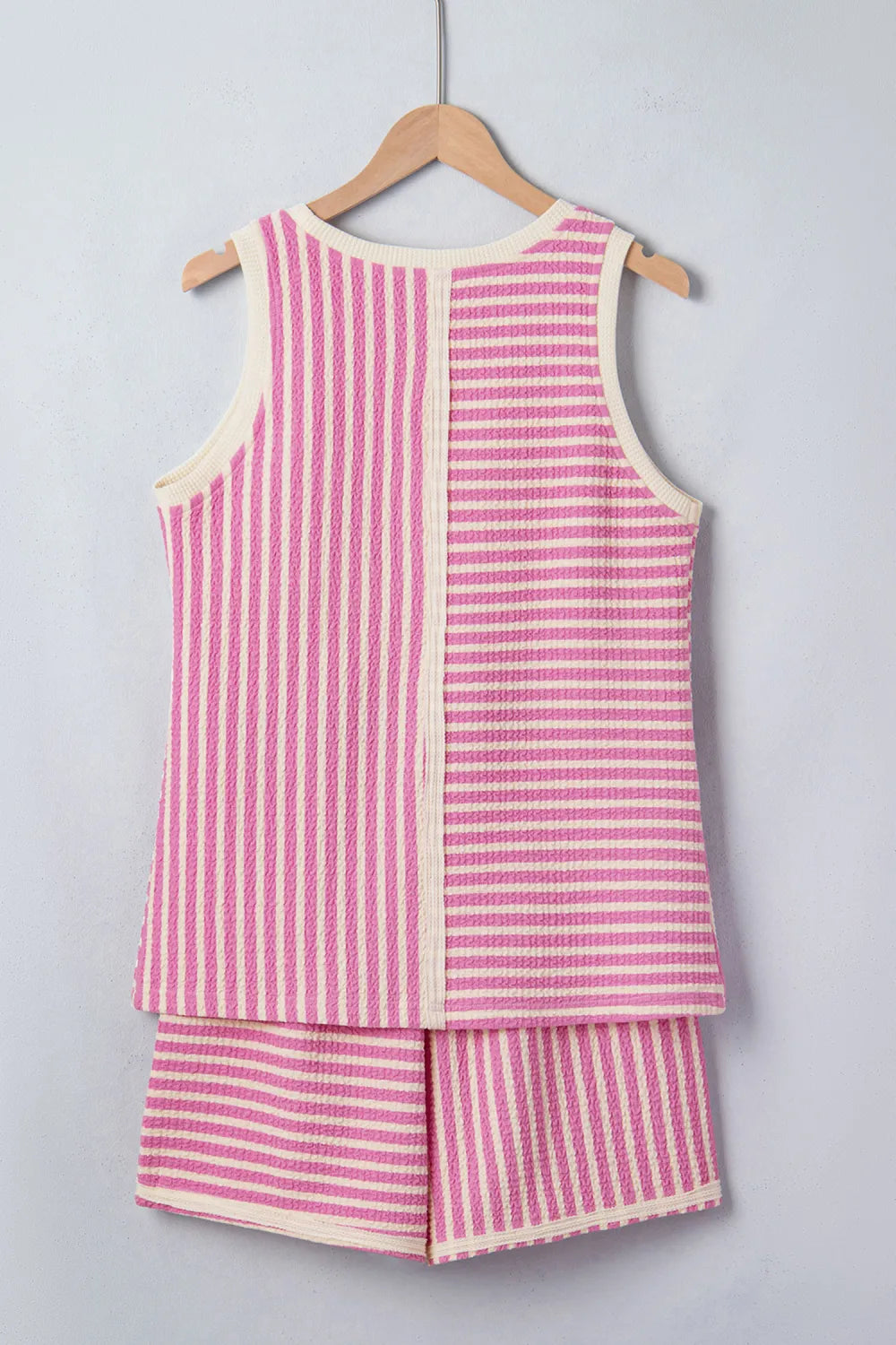 Dear Lover Tank + Short Set Set - Pink Stripe