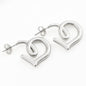 Blueyejewelry Open Heart Hoops - Silver