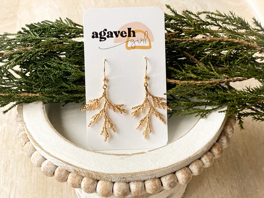 Agaveh Girl Holly Earrings - Gold