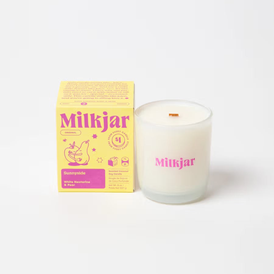 Milk Jar Candle Sunnyside - Pear & Nectarine Coconut Soy