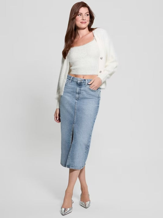 Guess Skirt  Mila Denim Midi Skirt