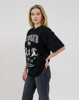 Brunette Kind Club Oversized Tee - Acid Black