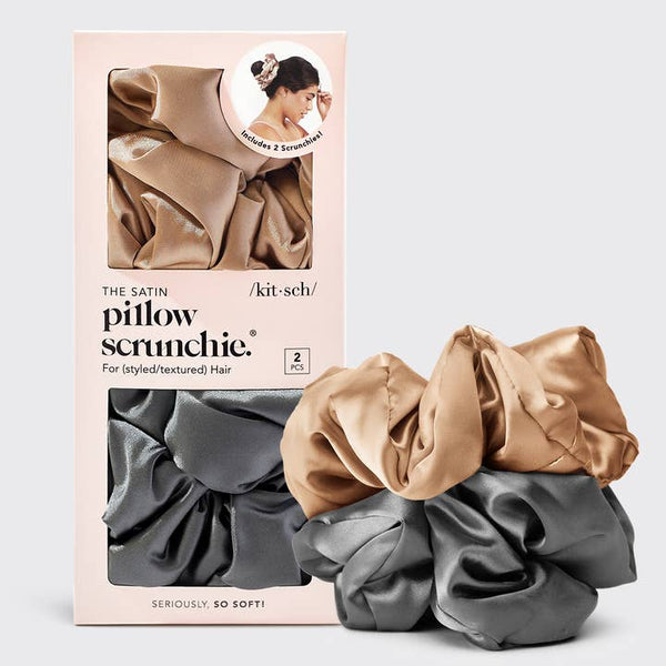 Kitsch Pillow Scrunchie - Charcoal/Gold