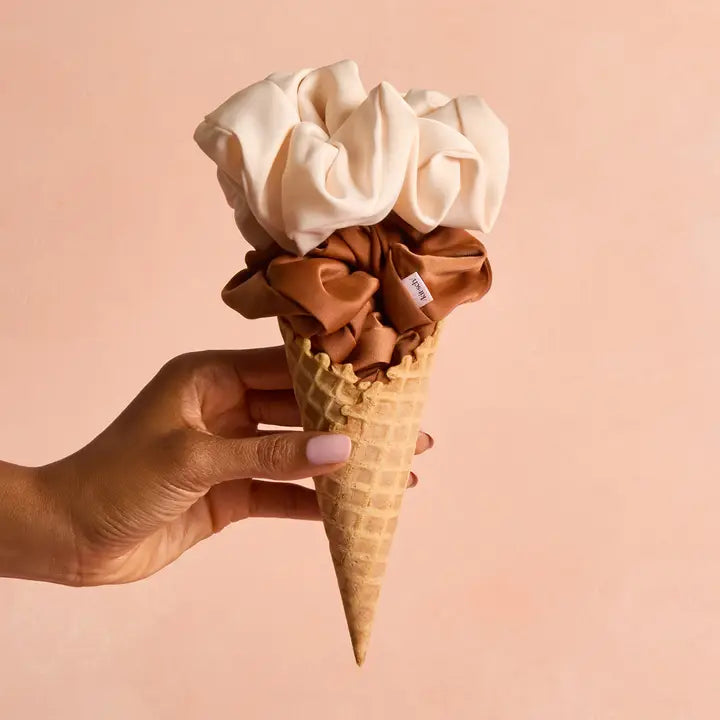 Kitsch Oversized Scrunchie - Cream and Camel