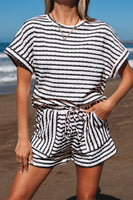 Dear Lover Short & Tee Set - Black Stripe