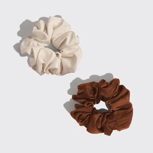 Kitsch Oversized Scrunchie - Cream and Camel