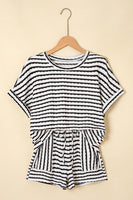 Dear Lover Short & Tee Set - Black Stripe