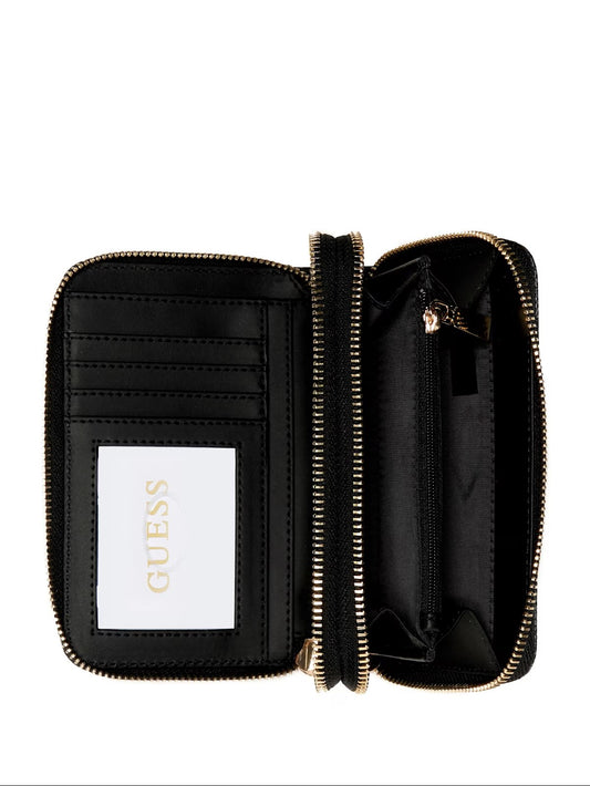 Guess Amorette Med Zip Around Wallet - Black