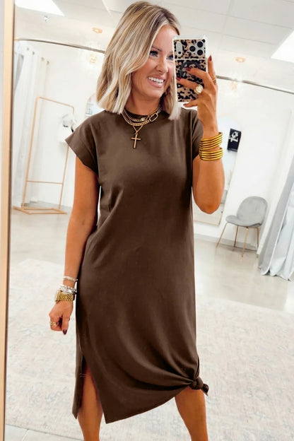 Dear Lover Tee Dress - Chocolate