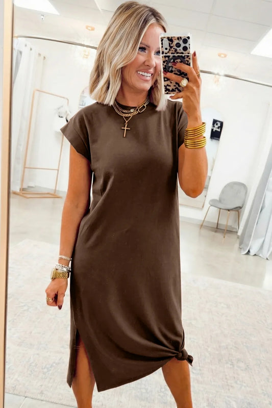Dear Lover Tee Dress - Chocolate