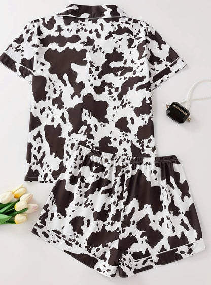 Wknd Styles Co. Pajama Set - Cow Print