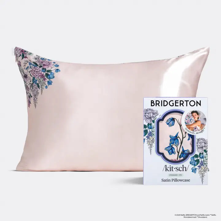 Kitsch x Bridgerton Satin Pillowcase in Wisteria