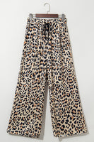 Dear Lover Flowy Wide Leg Pants - Leopard