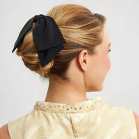 Kitsch Recycled Fabric Bow Hair Clip - Black