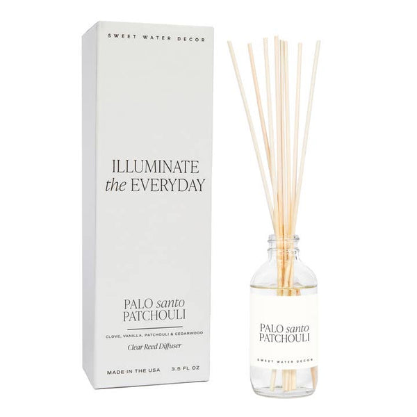 Sweet Water Decor Clear Reed Diffuser -Palo Santo Patchouli