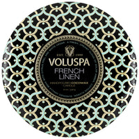 Voluspa Candle 3 Wick Tin - French Linen