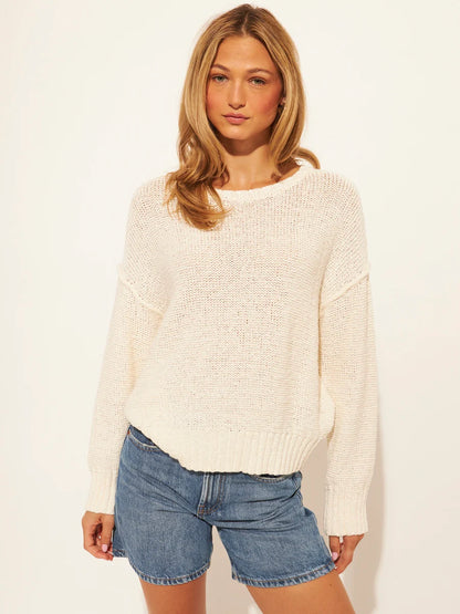 John + Jenn Miller Loose Knit Crew - Chantilly