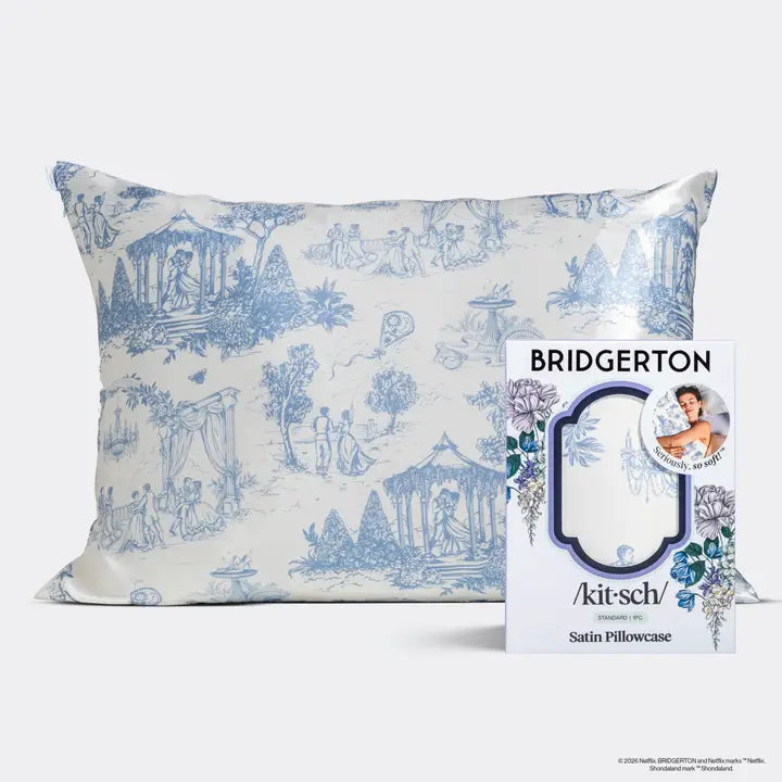 Kitsch x Bridgerton Satin Pillowcase in Garden Toile