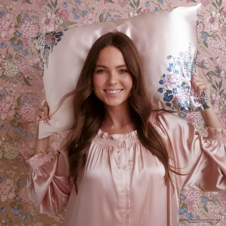 Kitsch x Bridgerton Satin Pillowcase in Wisteria