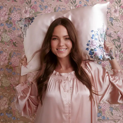 Kitsch x Bridgerton Satin Pillowcase in Wisteria