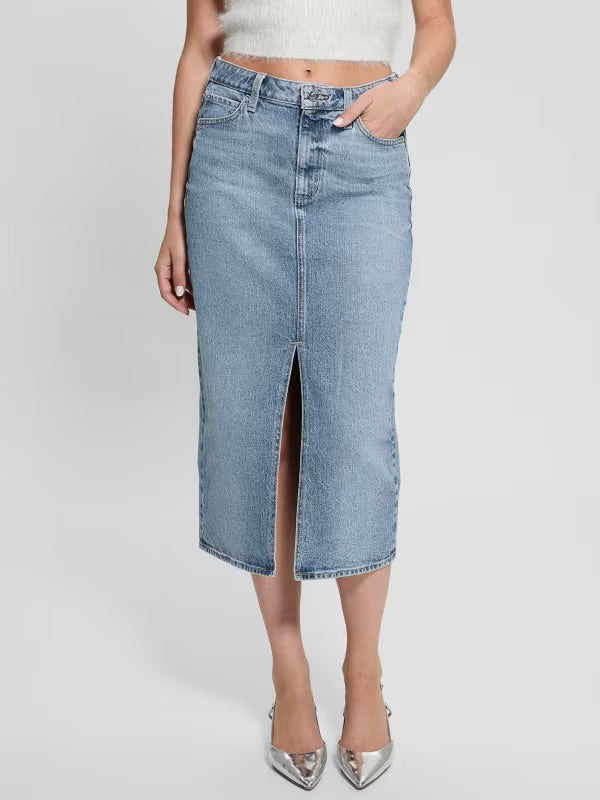 Guess Skirt  Mila Denim Midi Skirt