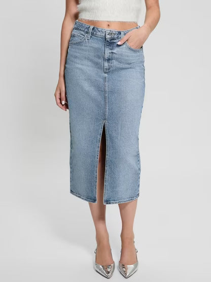 Guess Skirt  Mila Denim Midi Skirt
