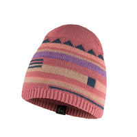 Buff Knitted and Fleece Hat - Rose