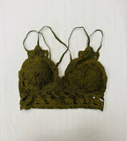 Vanilla Monkey Scalloped Lace Cami Bralette - Olive