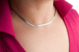 Blueyejewelry Herringbone Tarnish-Free Snake Chain Necklace - Silver 4mm 12"