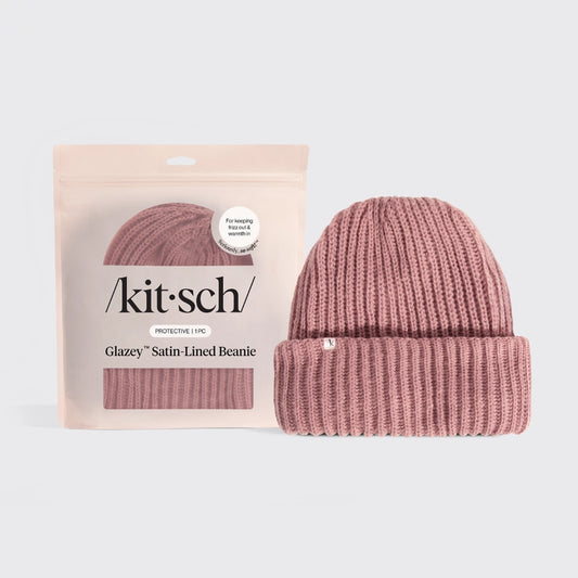 Kitsch Glazey Satin Lined Beanie - Blush
