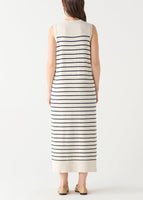 Dex Long Stripe Dress - Cream/Navy