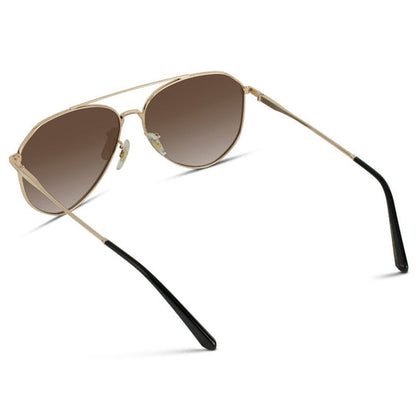 Wear Me Pro Ramsey Geometric Polarized Aviator Sunglasses - Black Frame/Gradient Brown Lens