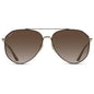 Wear Me Pro Ramsey Geometric Polarized Aviator Sunglasses - Black Frame/Gradient Brown Lens