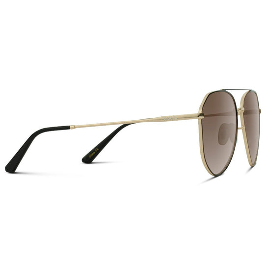 Wear Me Pro Ramsey Geometric Polarized Aviator Sunglasses - Black Frame/Gradient Brown Lens
