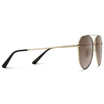 Wear Me Pro Ramsey Geometric Polarized Aviator Sunglasses - Black Frame/Gradient Brown Lens