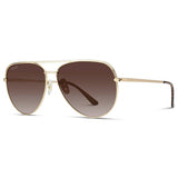 Wearme Pro Mila Oversized Flat Lens Modern Avaitor Sunglasses - Gold/Brown