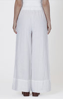 Dex Wide Cuff Palazzo Pants - White