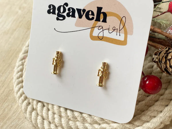 Agave Girl Nutcracker Studs - Gold