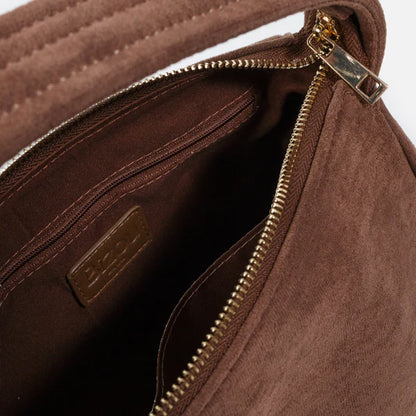 Bizou Smooth Suede Handbag - Light Brown
