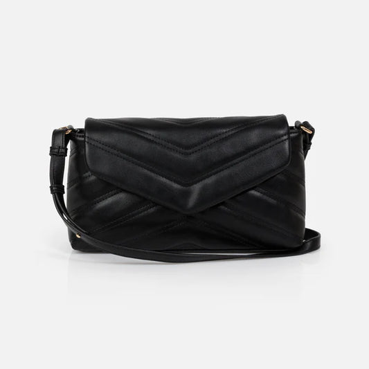 Bizou Quilted Crossbody Handbag - Black