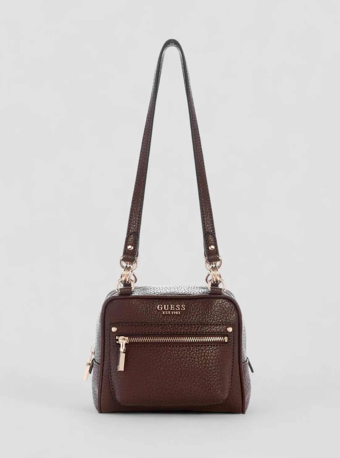 Guess Marsha Box Shoulder Bag - Espresso