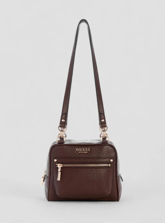 Guess Marsha Box Shoulder Bag - Espresso