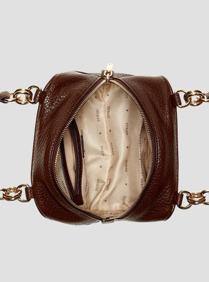Guess Marsha Box Shoulder Bag - Espresso