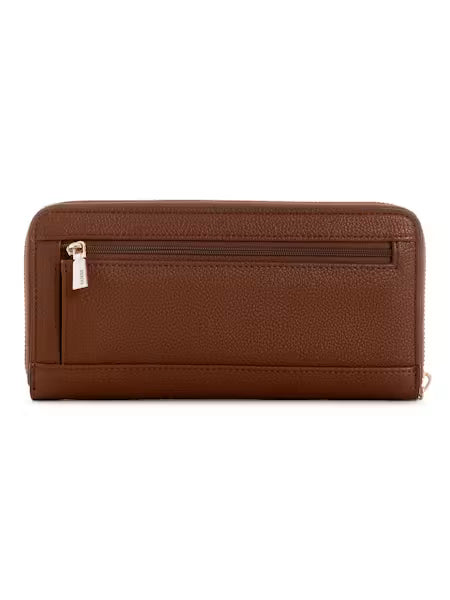 Guess Lucci SLG Large Zip Around Wallet - Cognac