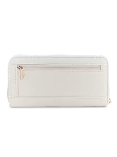 Guess Coleen SLG Large Zip Around Wallet - Off White