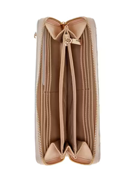 Guess Coleen SLG Large Zip Around Wallet - Off White