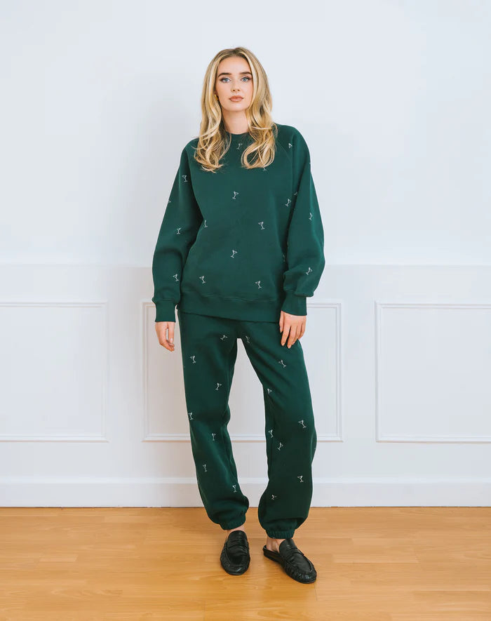 Brunette The Label All Over Martini NYBF Crew - Dark Green