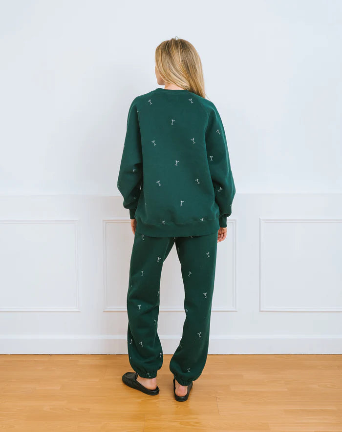 Brunette The Label All Over Martini NYBF Crew - Dark Green