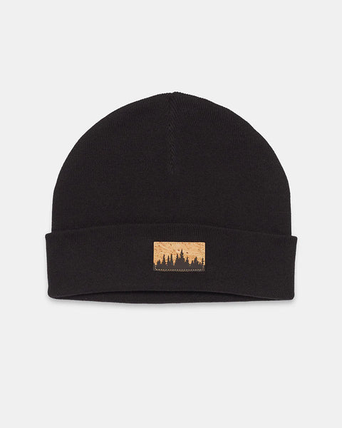 Ten Tree Kurt Juniper Beanie - Meteorite Black & Cork Patch